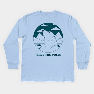 Save the poles Kids Long Sleeve T-Shirt